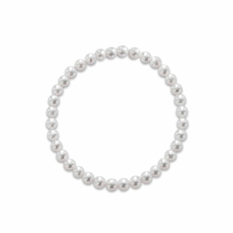 Bracciale elastico con perle coltivate d'acqua dolce e chiusura in oro bianco 18kt
