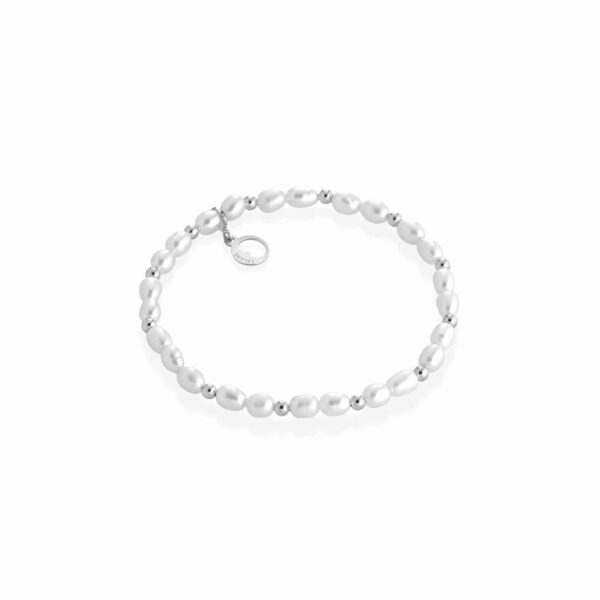 Bracciale con perle d'acqua dolce e argento