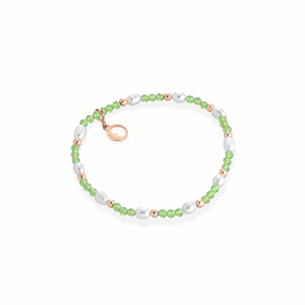 Bracciale con peridoto, argento e perle coltivate