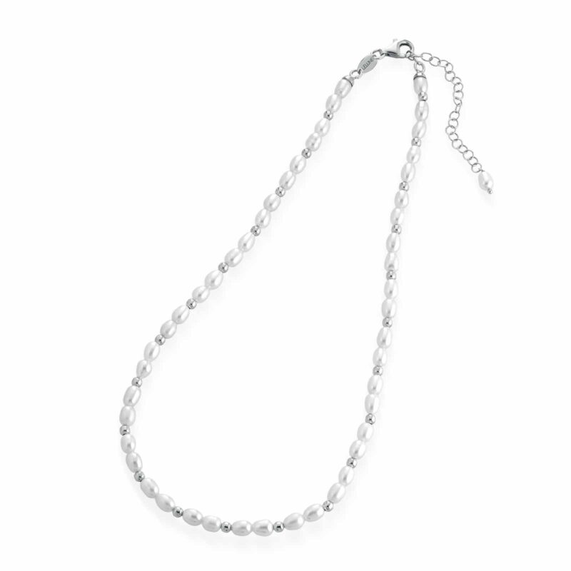 Collana con perle d'acqua dolce e argento