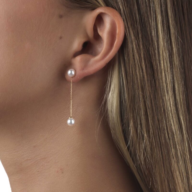 Orecchini in oro 18kt e perle d'acqua dolce - immagine 5