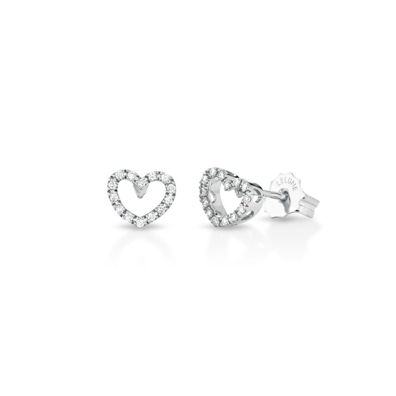 Orecchini CUORE in oro 18kt e diamanti