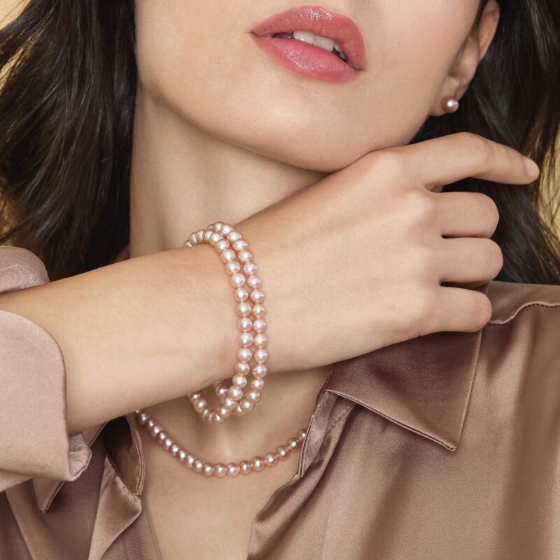 Bracciale con perle coltivate d'acqua dolce e chiusura in oro 18kt - immagine 6