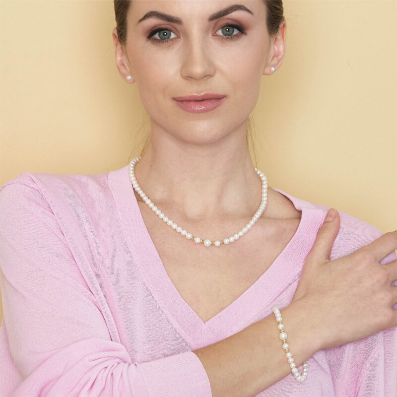 Collana con perle coltivate d'acqua dolce con sfere e chiusura in oro 18kt - Image 5