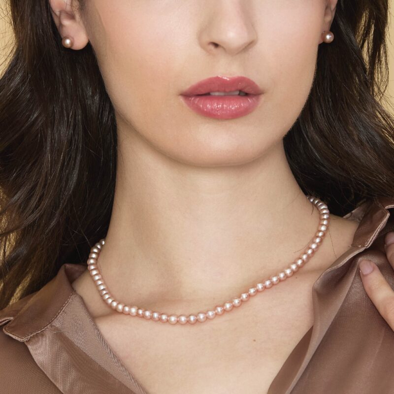 Collana con perle coltivate d'acqua dolce e chiusura in oro 18kt - immagine 6